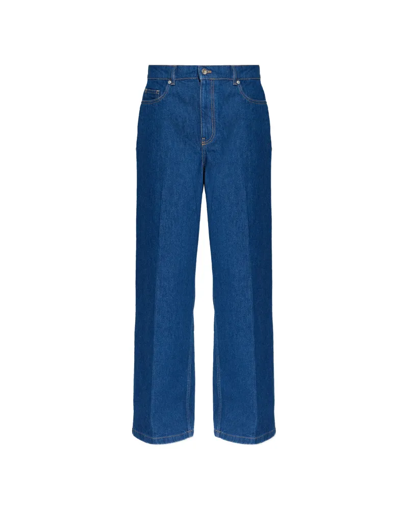 Kitsuné Five-pockets High-waisted Jeans Blue