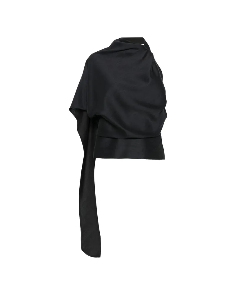 Róhe One-shoulder Scarf-detail Top Blue
