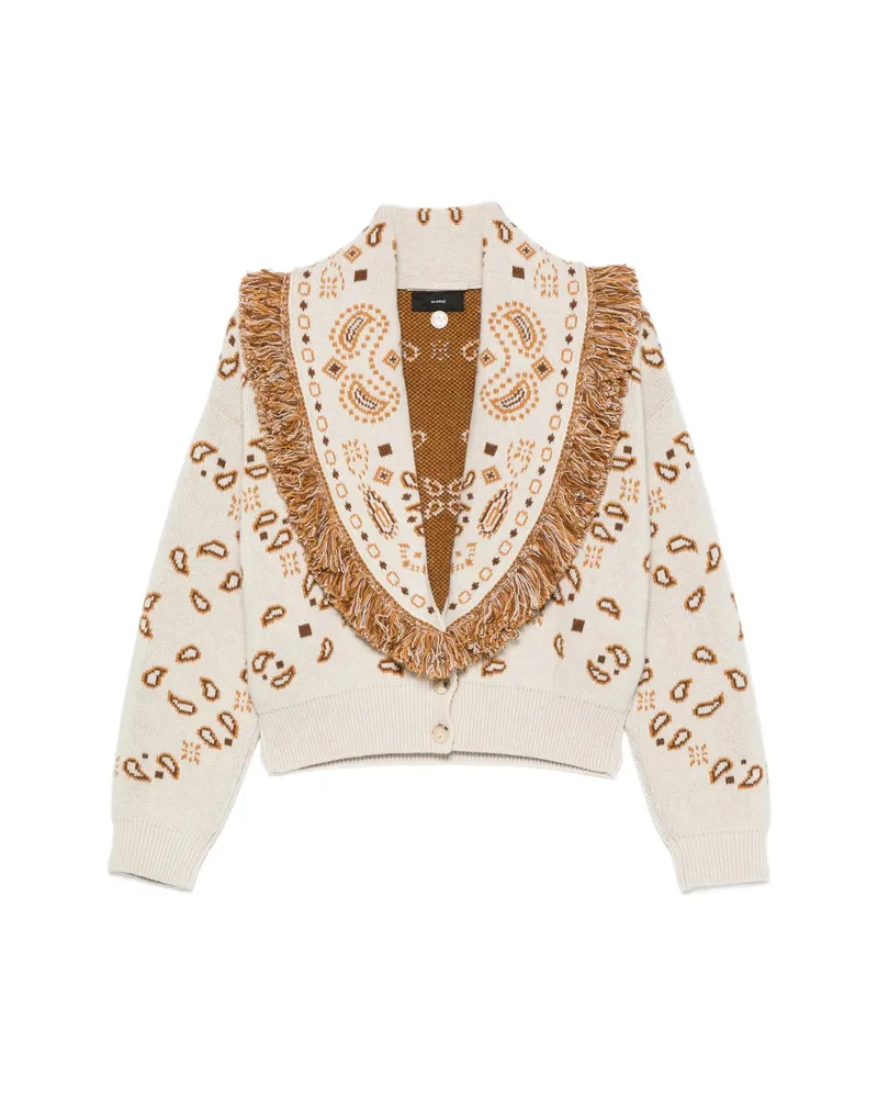 Alanui Paisley-pattern Fringed Jacket Neutrals