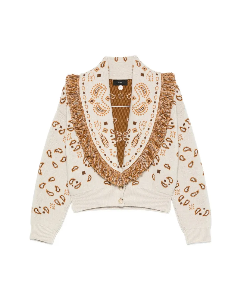 Alanui Paisley-pattern Fringed Jacket Neutrals
