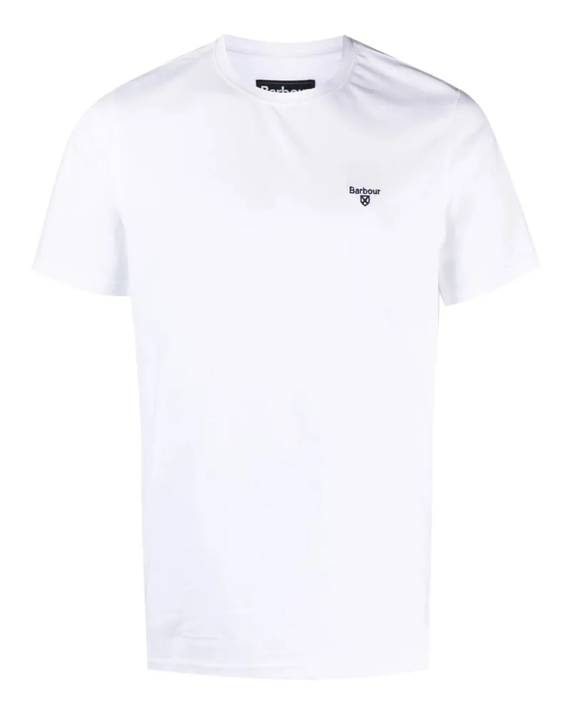 Barbour Embroidered-logo Cotton T-shirt White