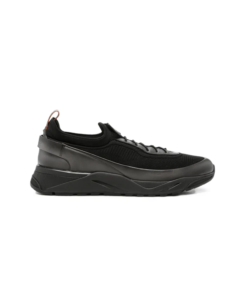 Santoni Panelled Low-top Sneakers Black