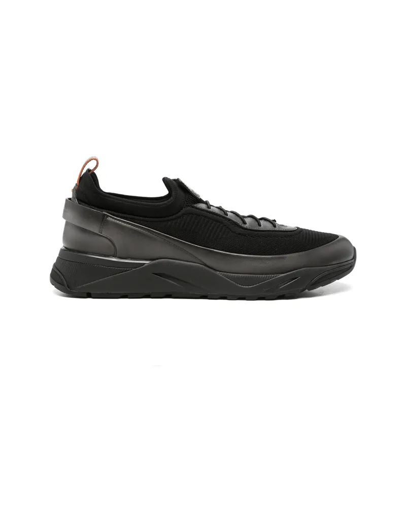 Santoni Panelled Low-top Sneakers Black