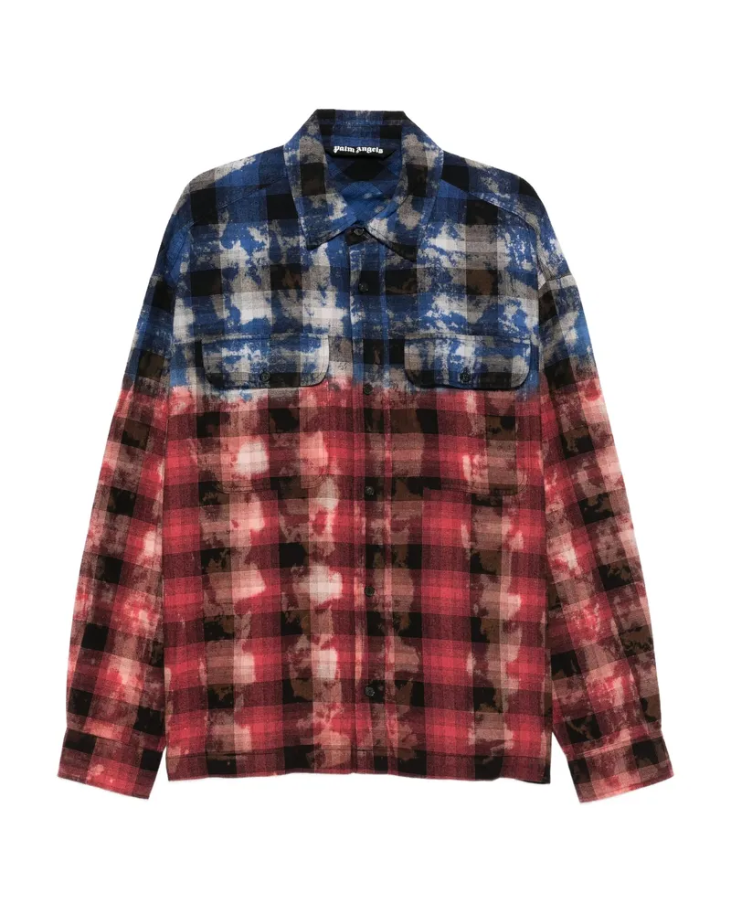 Palm Angels Checked Shirt Blue