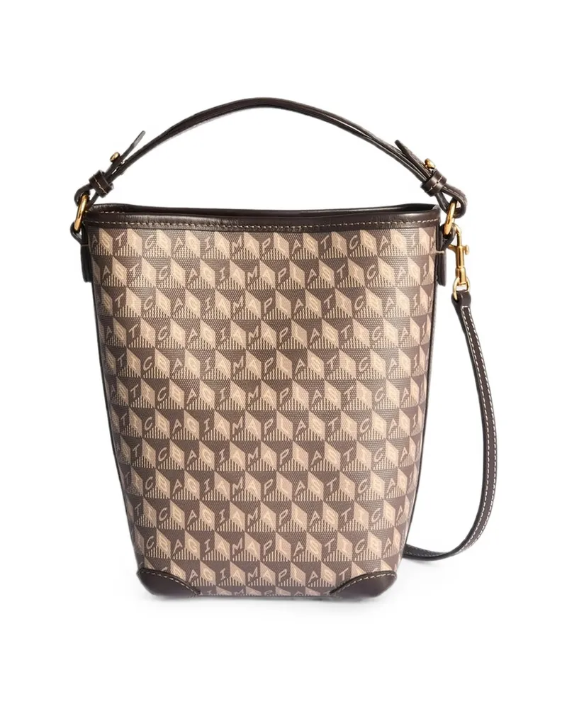 Anya Hindmarch Mini I Am A Plastic Bag Bucket Bag Brown