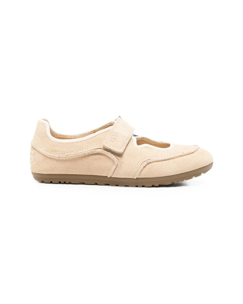 UGG Mary Jane Touch-strap Suede Ballet Flats Neutrals