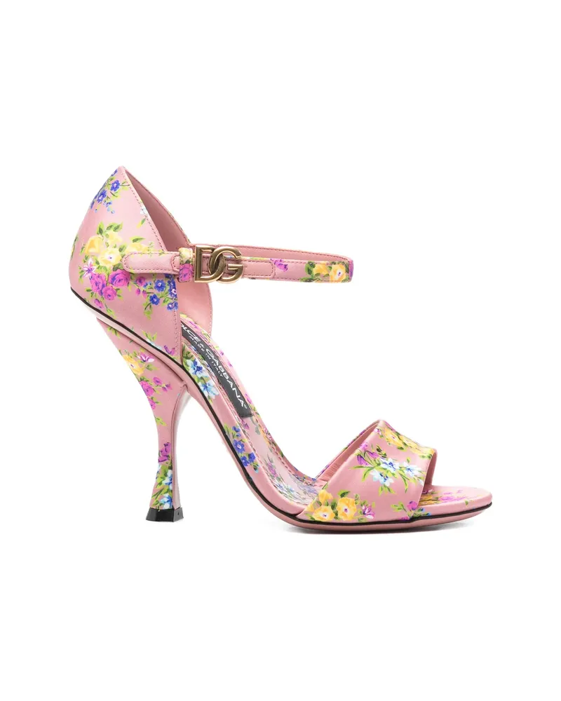 Dolce & Gabbana Floral Buckle Sandals Pink