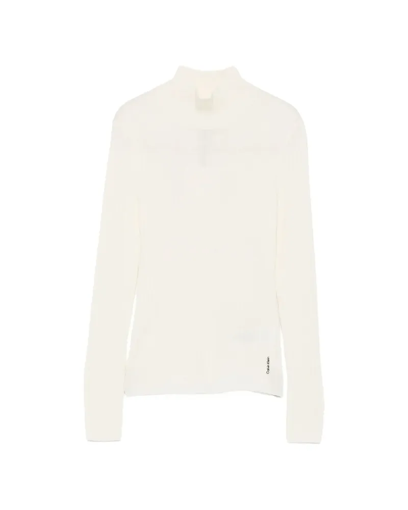 Calvin Klein Ribbed-knit Roll-neck Sweater White