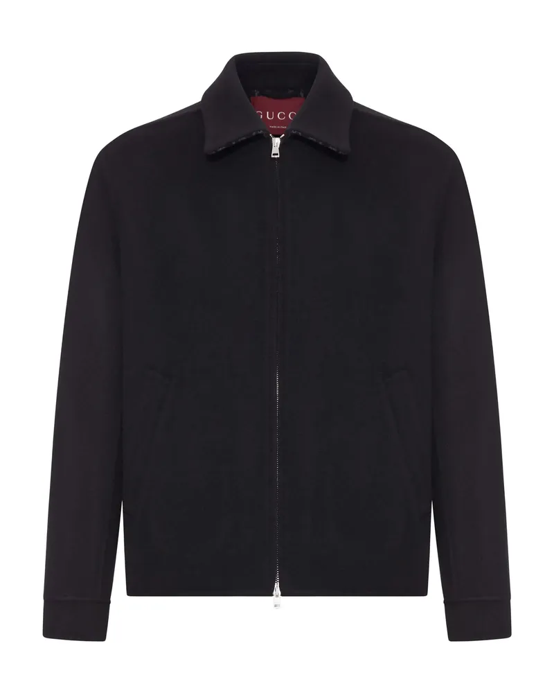 Gucci Double-slider Zip Wool Jacket Black