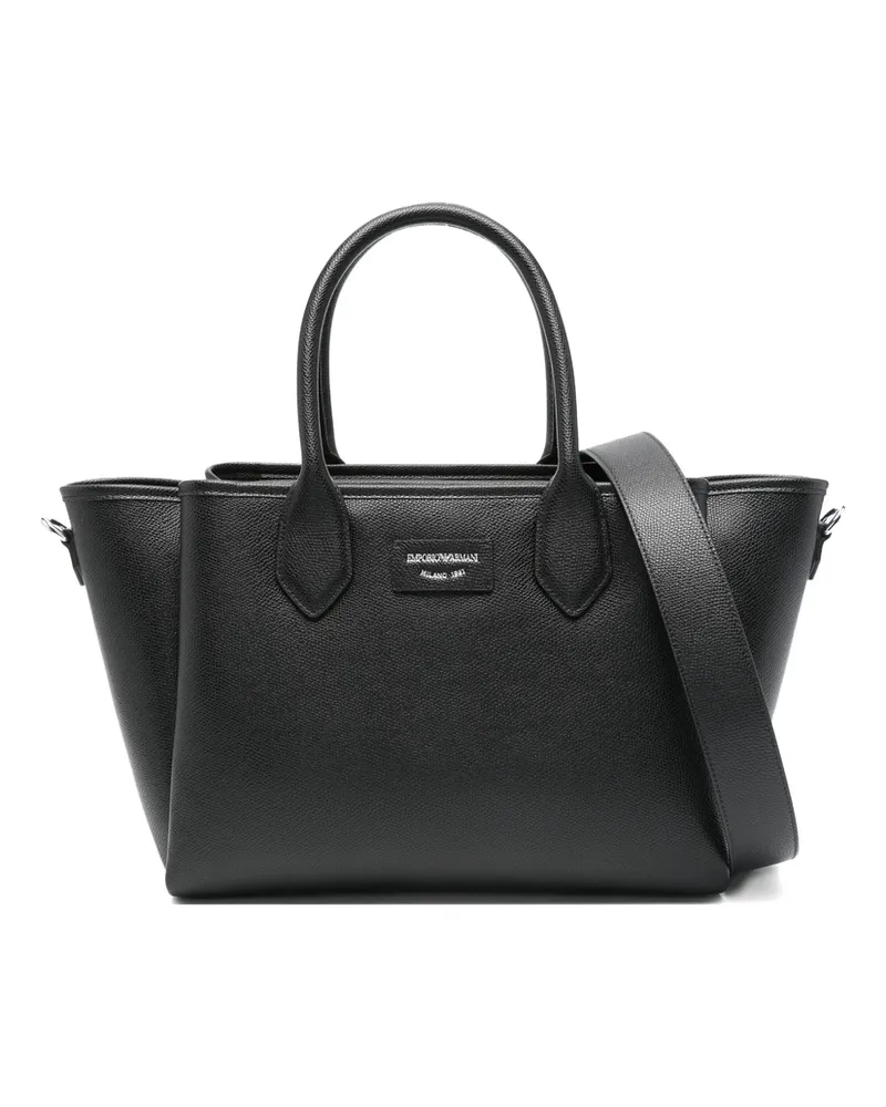 Emporio Armani Leather Tote Bag Black