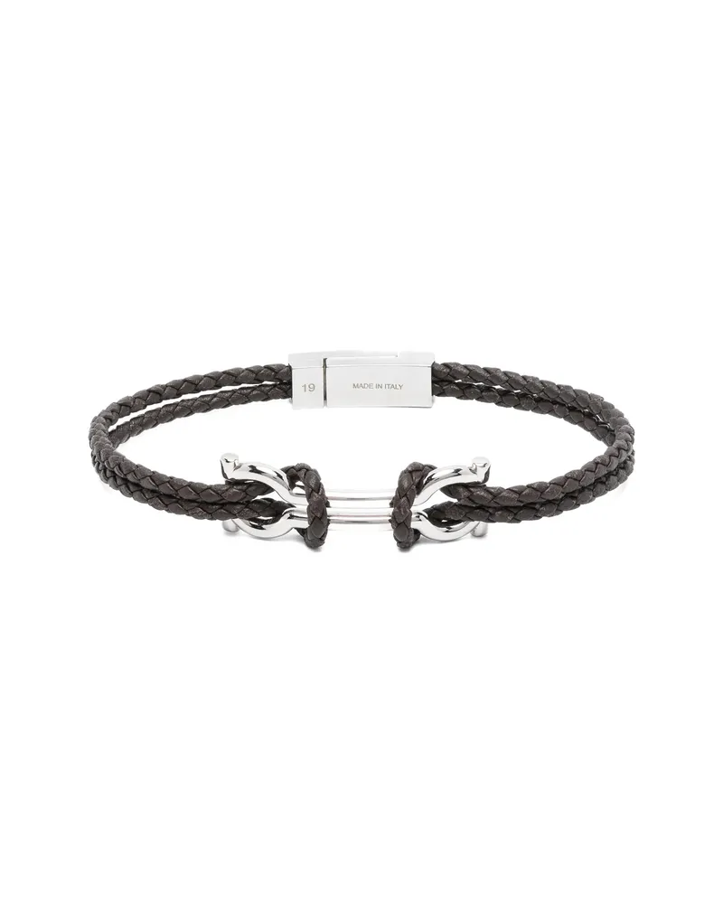 Ferragamo Gancini Braided Bracelet Silver
