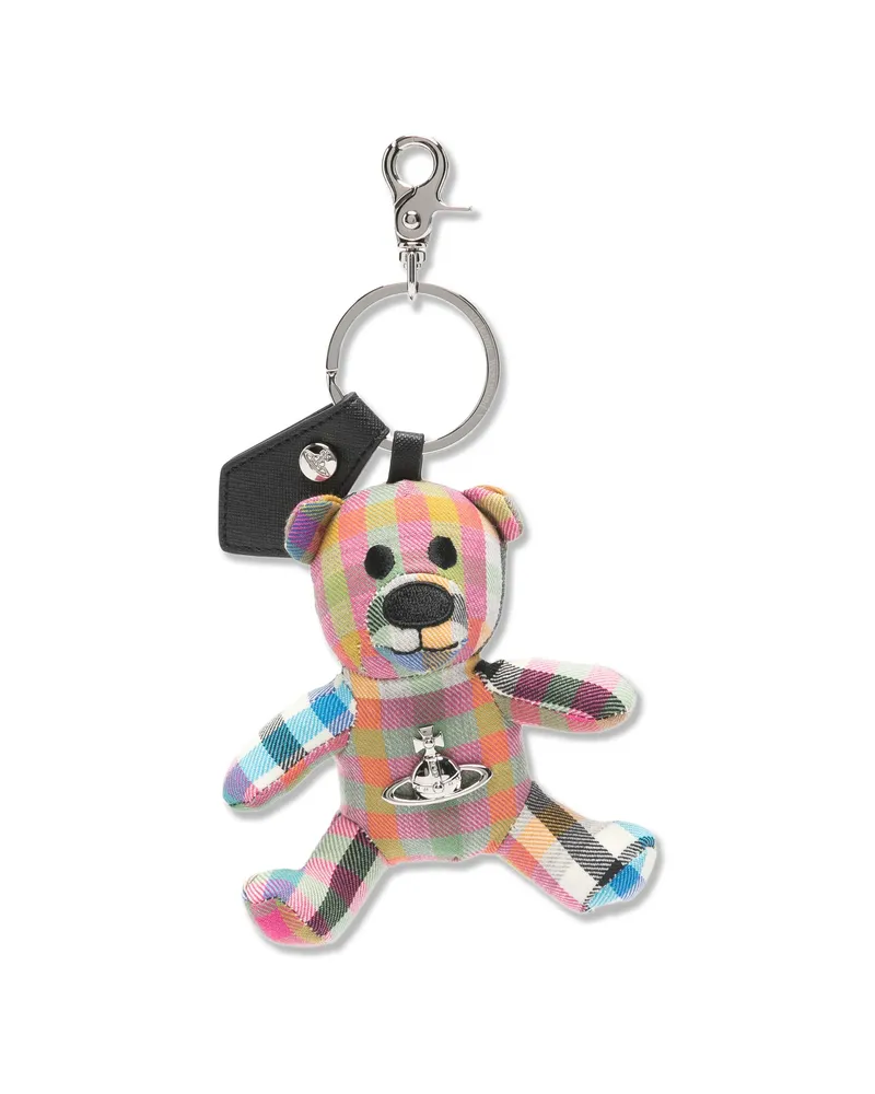 Vivienne Westwood Checked Teddy-bear Keyring Pink
