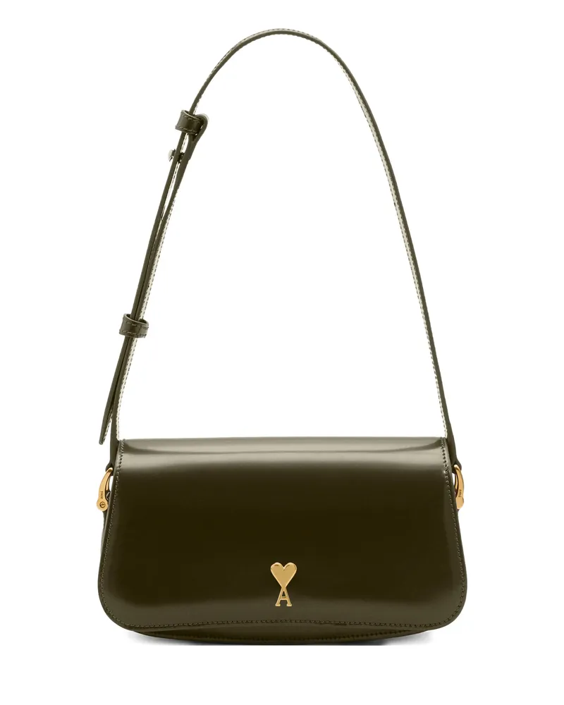 AMI Paris Paris Paris Glazed Paris Shoulder Bag Green