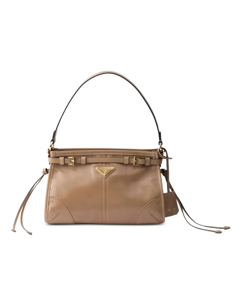 Prada Bonnie Small Leather Handbag Neutrals