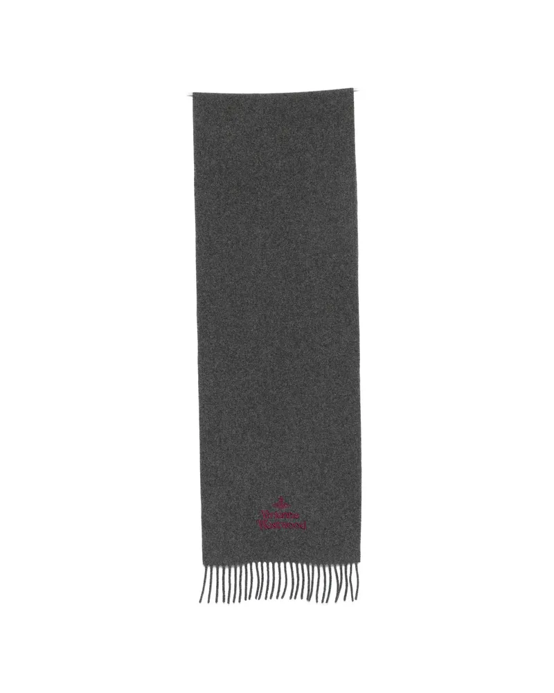 Vivienne Westwood Embroidered Scarf Grey