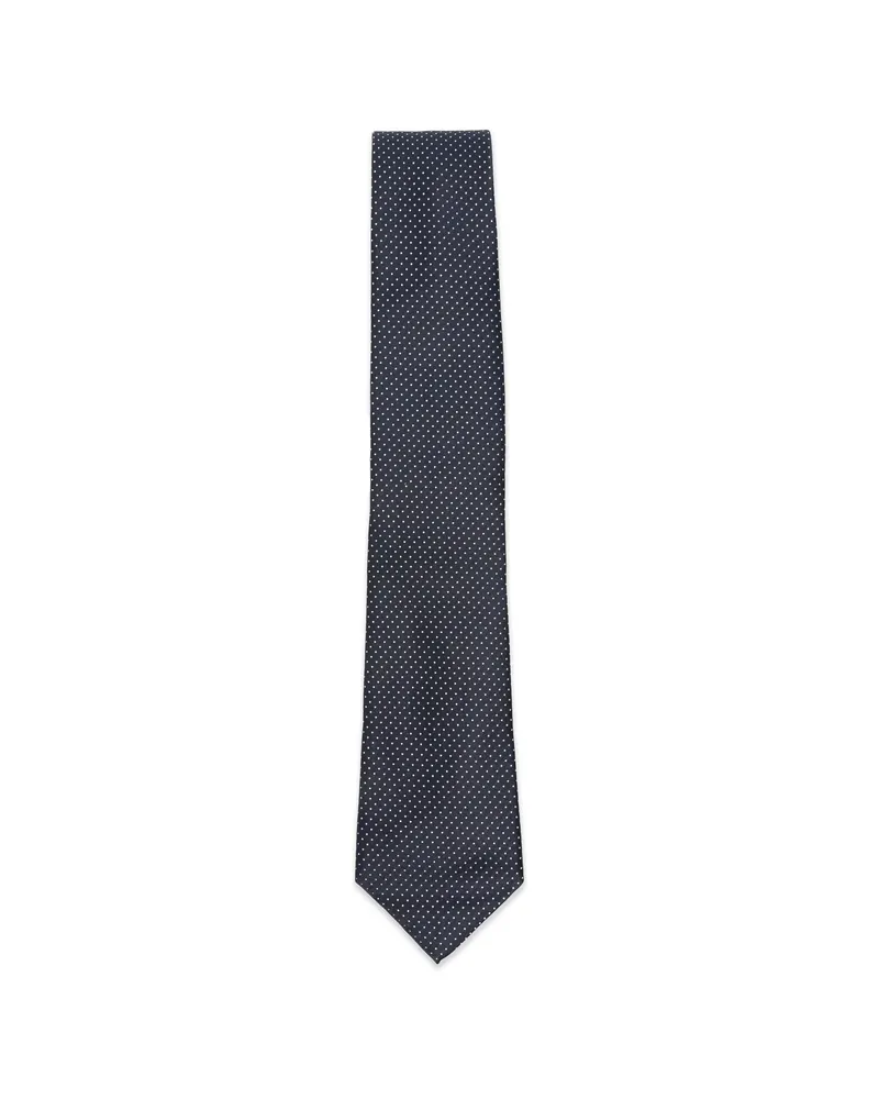 Canali Polka-dot Twill Tie Blue
