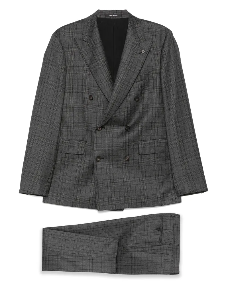 Tagliatore Virgin-wool Double-breasted Suit Grey
