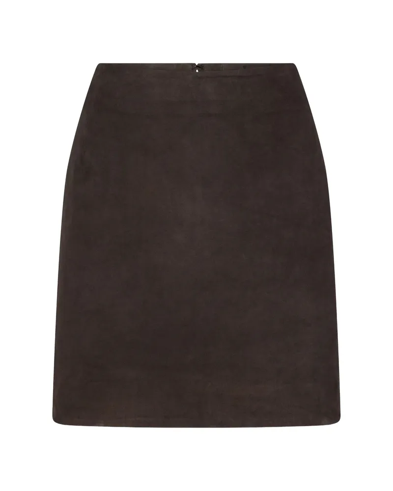 ROTATE Birger Christensen Suede Mini Skirt Brown