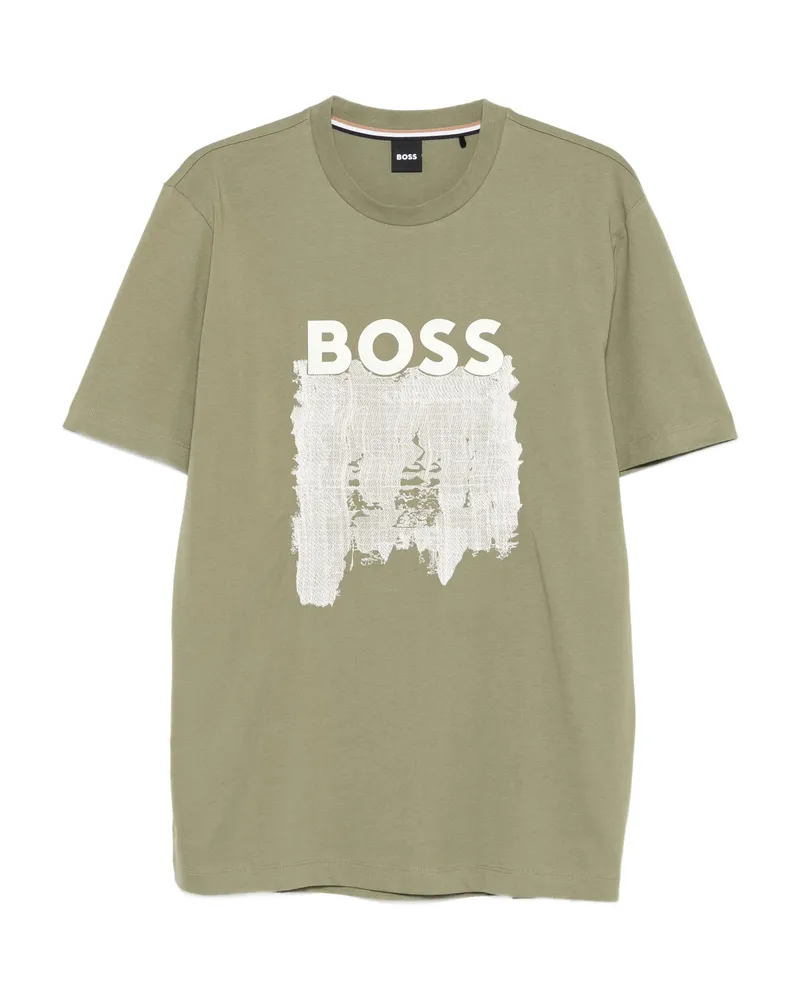 HUGO BOSS Logo-print Cotton T-shirt Green