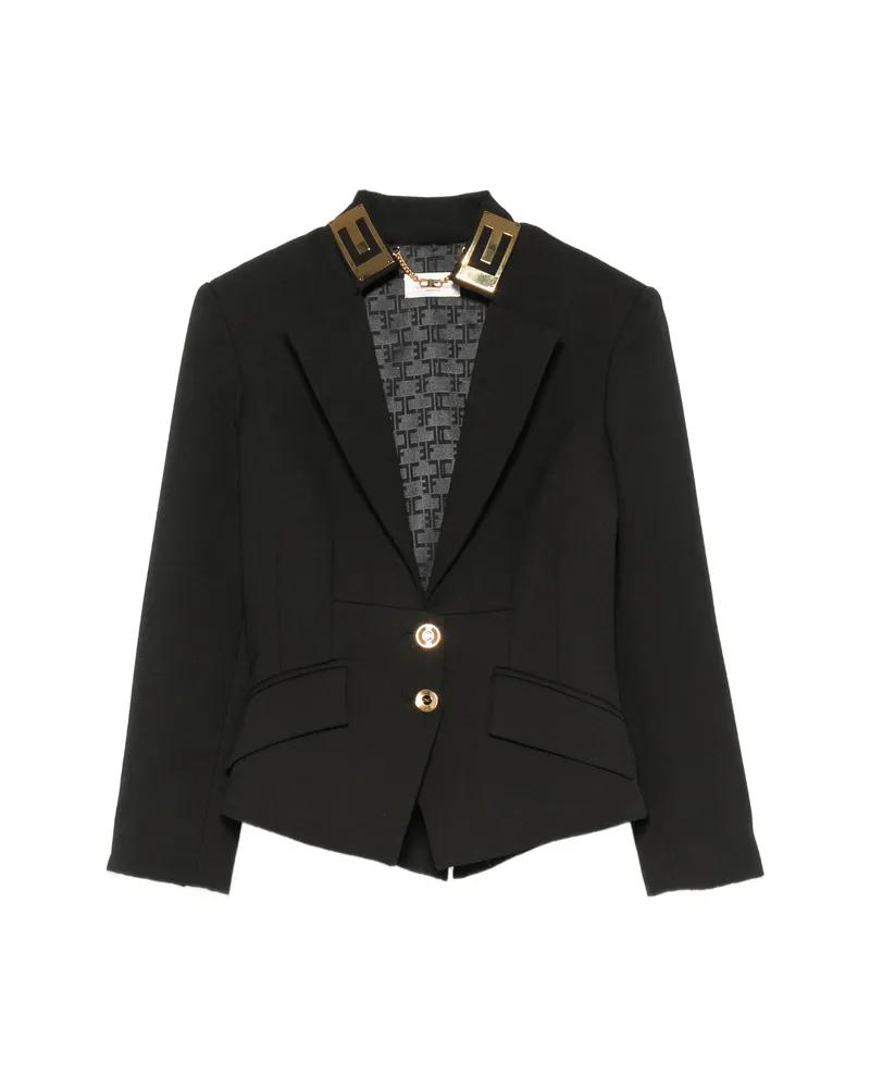 Elisabetta Franchi Double-button Peaked-lapel Blazer Black
