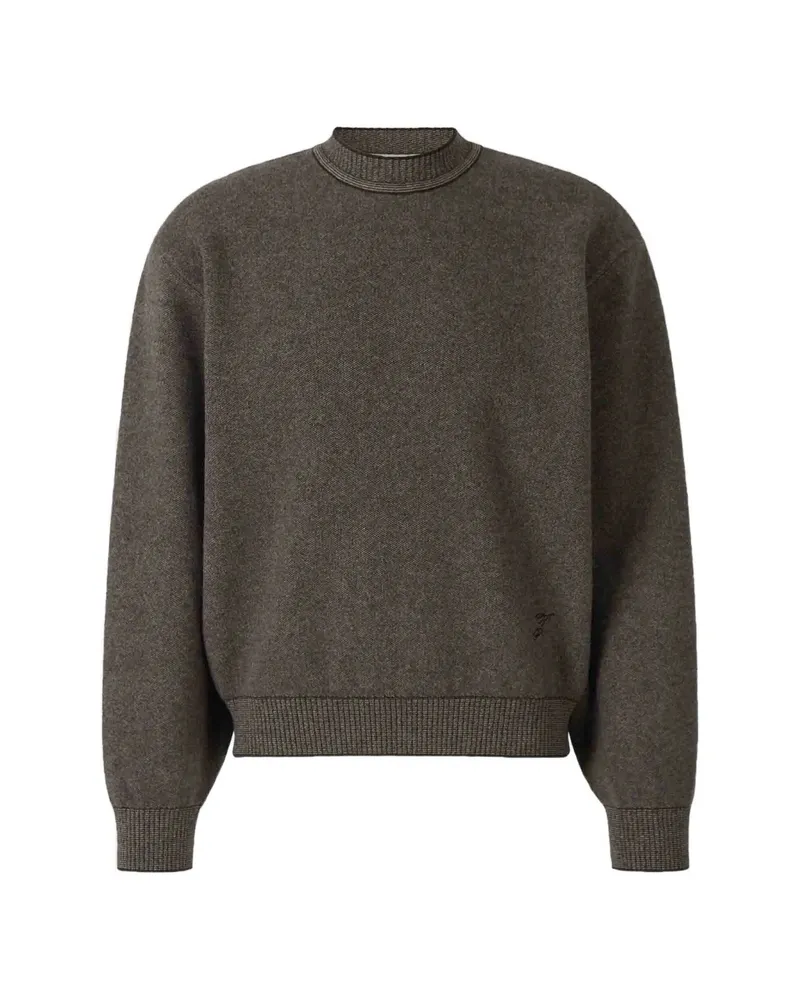 Jacquemus The Pelota Ribbed-trim Sweater Grey