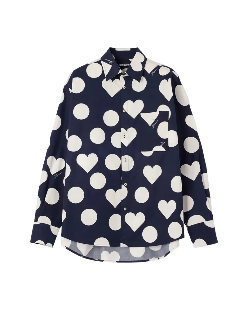 Jacquemus Camargue Heart Polka-dot Shirt Blue