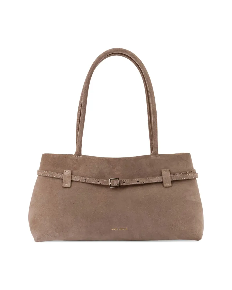 Manu Atelier Le Cambon East WEst Buckle-fastening Suede Shoulder Bag Brown