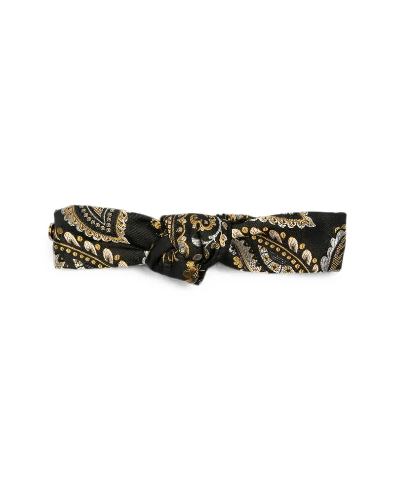 Etro Paisley-print Knotted Headband Black