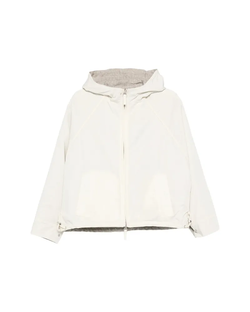 Yves Salomon Reversible Hooded Jacket Neutrals