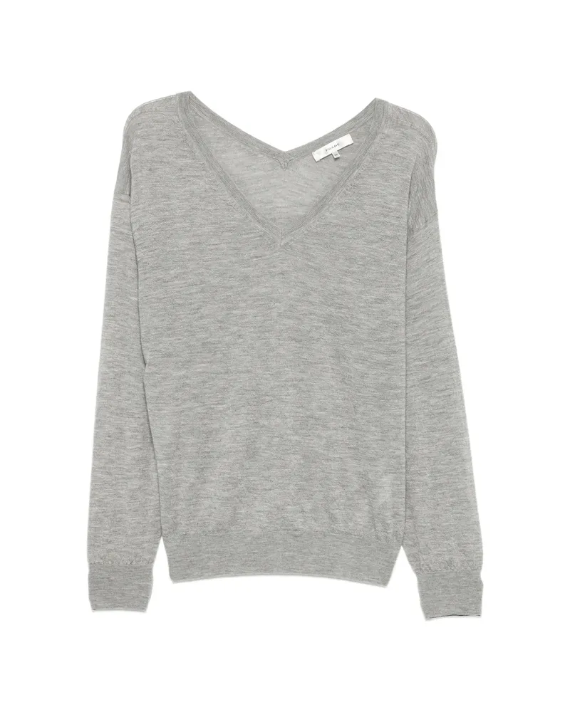 Frame Denim The Crinkle V-neck Sweater Grey