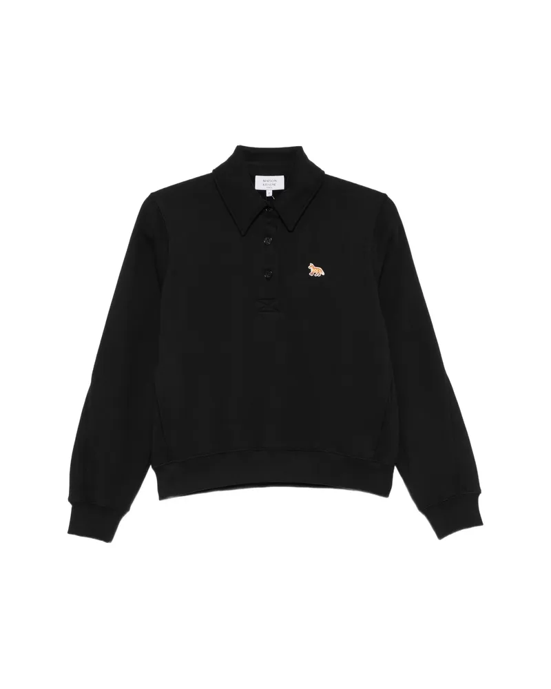 Kitsuné Fox-patch Polo-collar Sweater Black