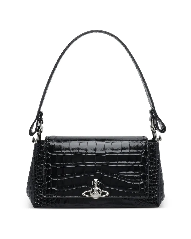 Vivienne Westwood Medium Hazel Logo-plaque Shoulder Bag Black