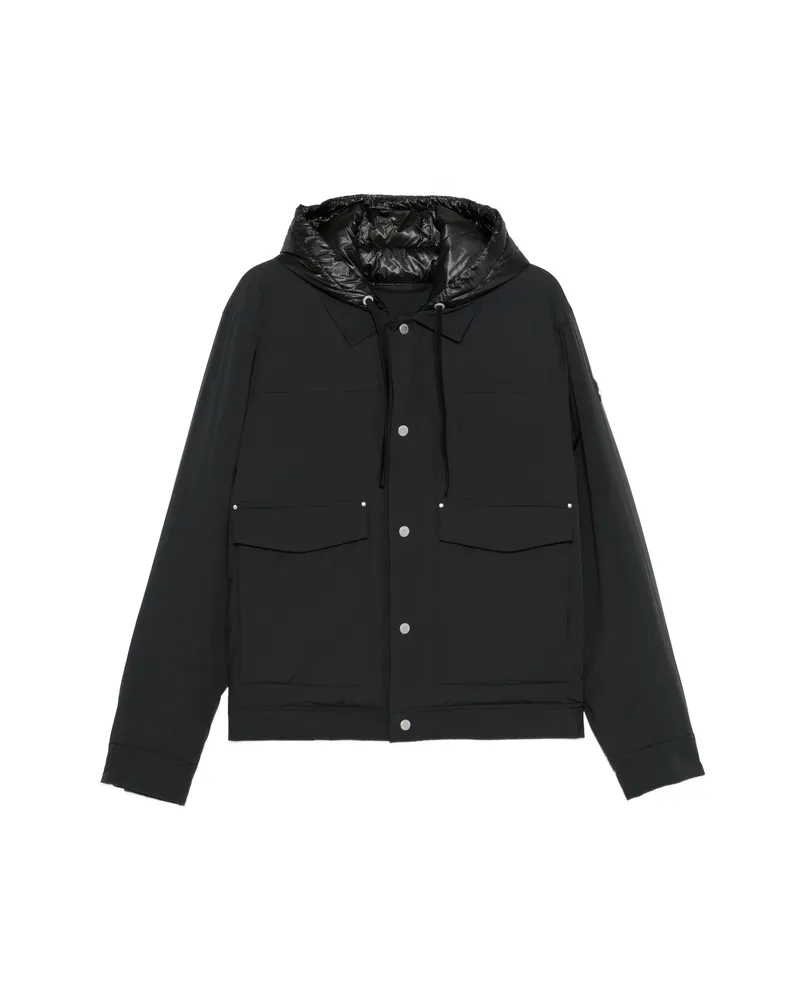 Moose Knuckles Hooded Logo-patch Jacket Black