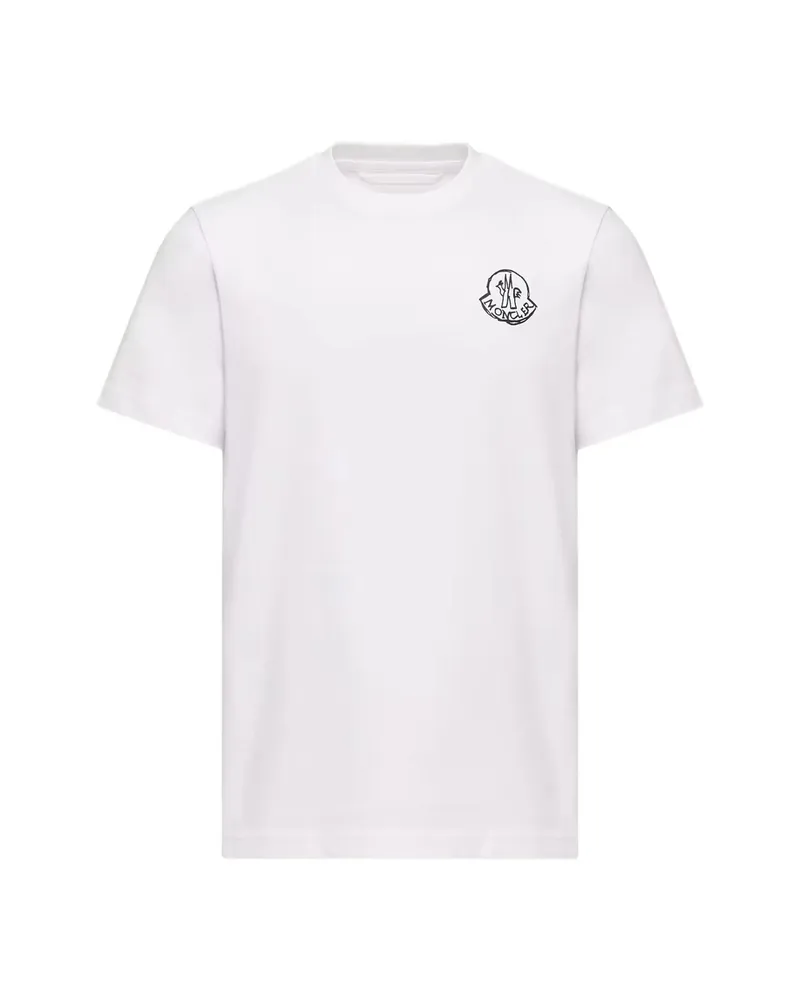 Moncler Cotton Jersey Logo Patch T-shirt White
