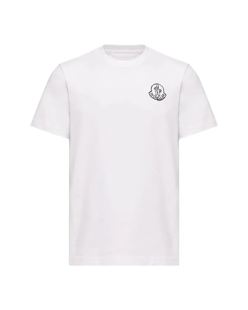 Moncler Cotton Jersey Logo Patch T-shirt White