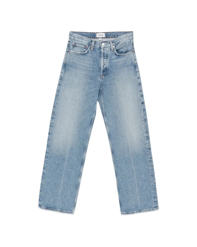AGOLDE Pressed-crease Wide-leg Jeans Blue