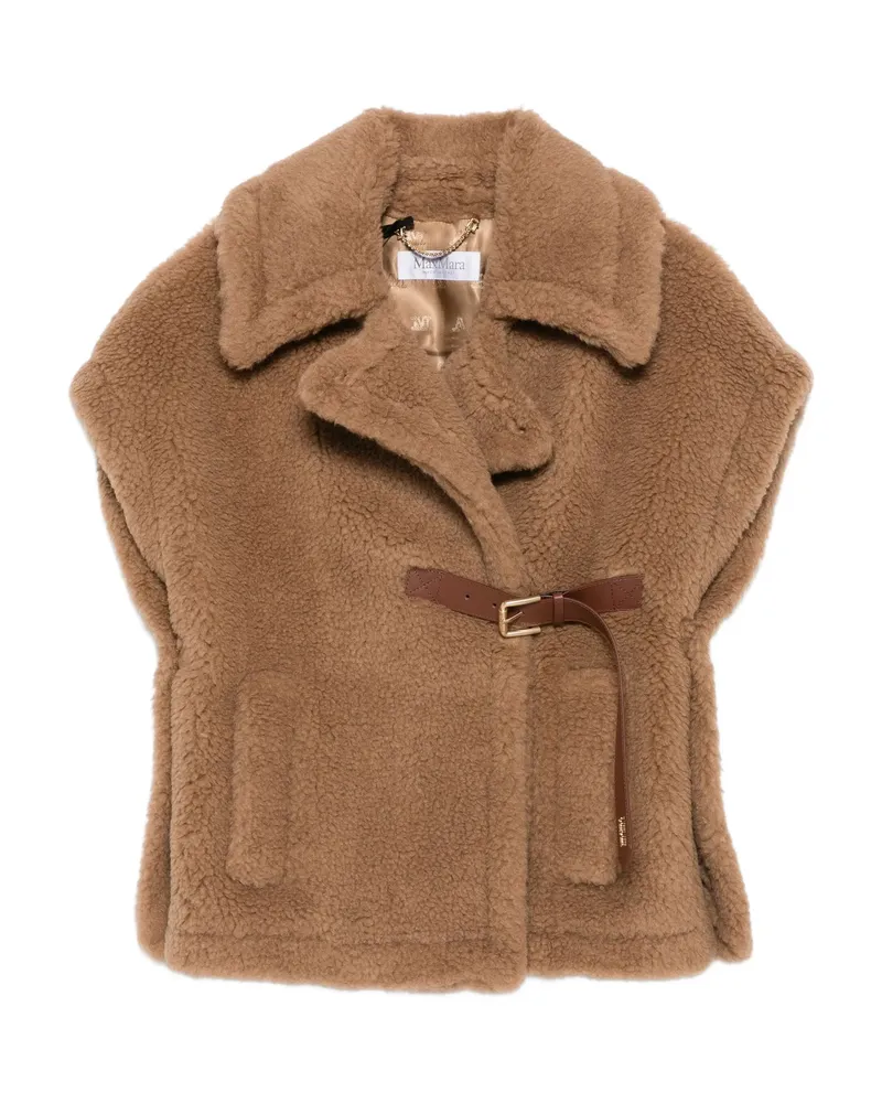 Max Mara New Abavo Faux-fur Cape Jacket Brown