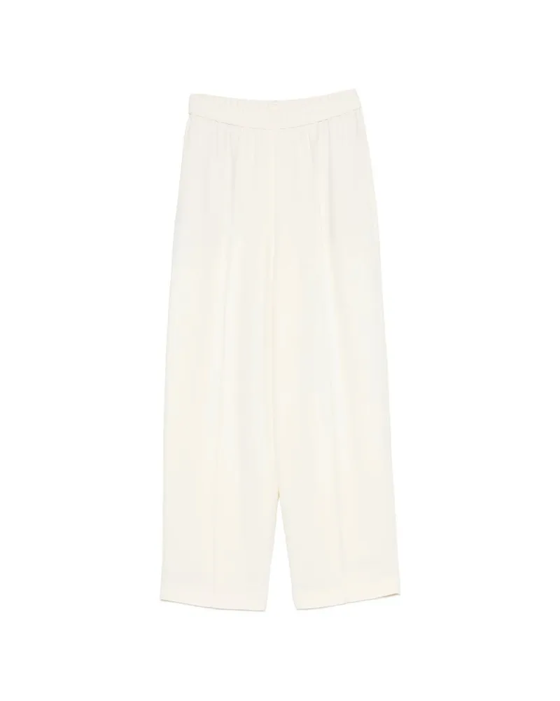 Fabiana Filippi Cady Elasticated-waistband Pressed-crease Trousers White