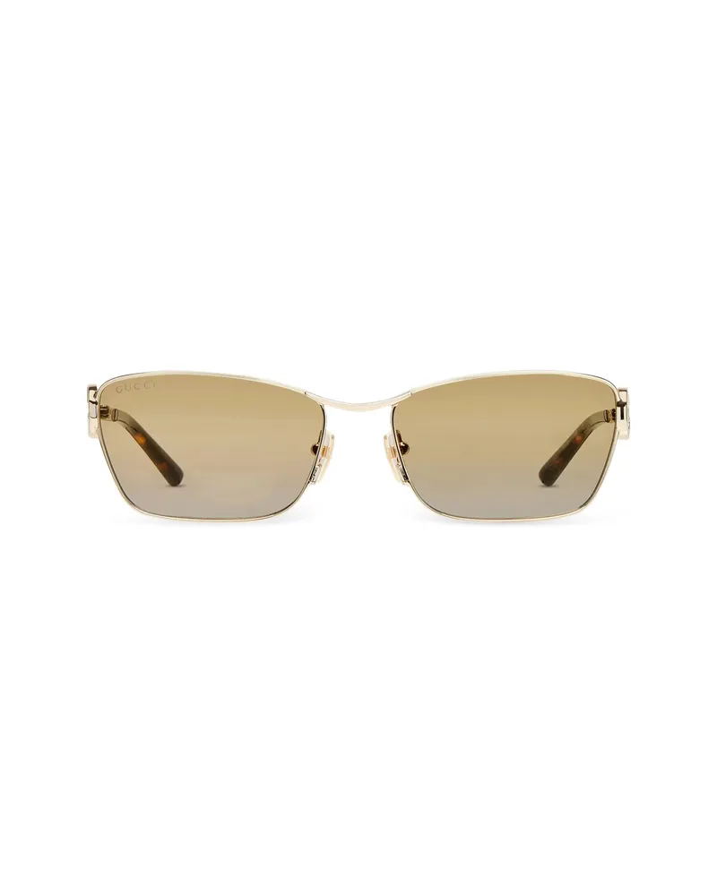 Gucci Rectangular-frame Sunglasses Gold