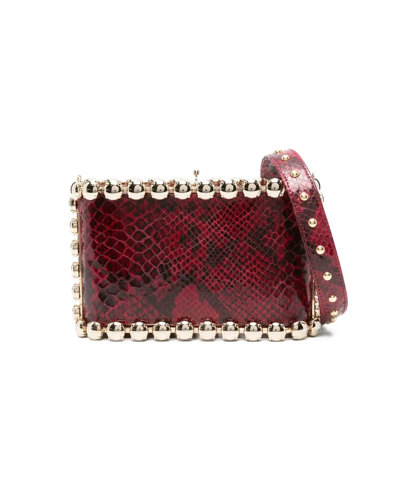 Rosantica Snakeskin Clutch Bag Red