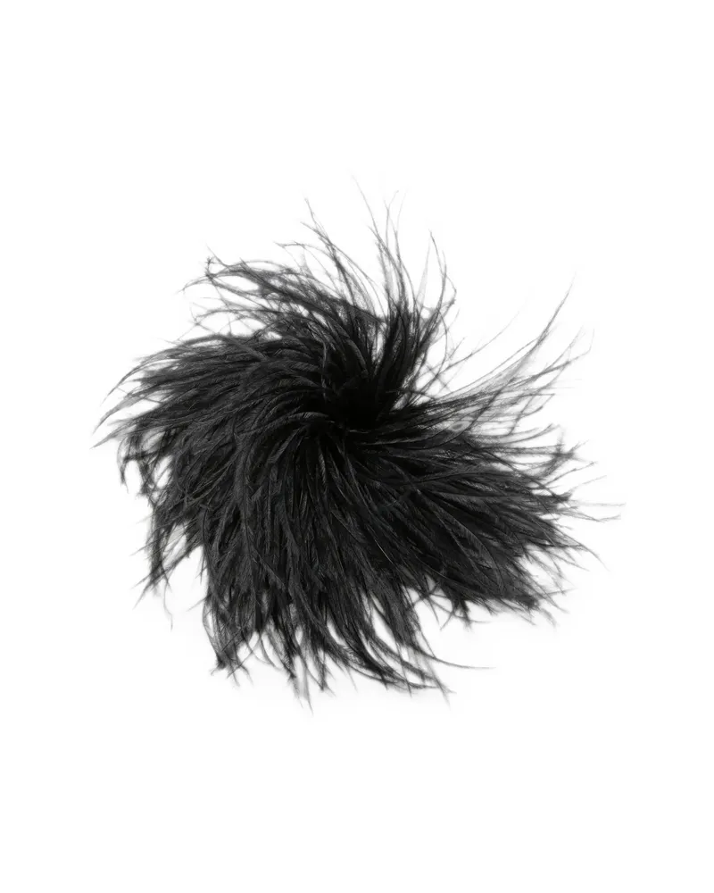Gianluca Capannolo Feather-embellished Brooch Black