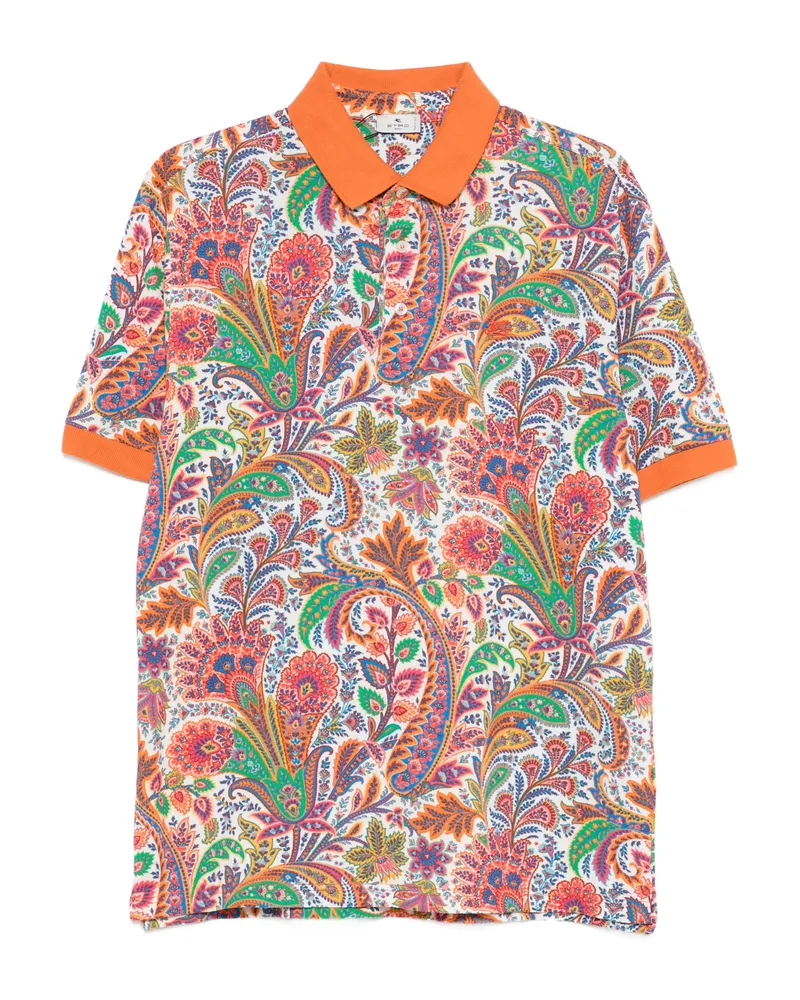 Etro Paisley-print Polo Shirt Orange