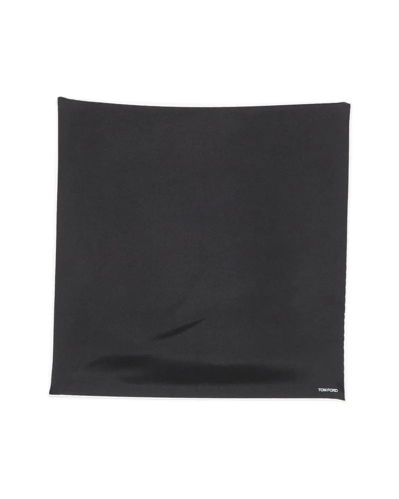 Tom Ford Logo-print Pocket Square Black