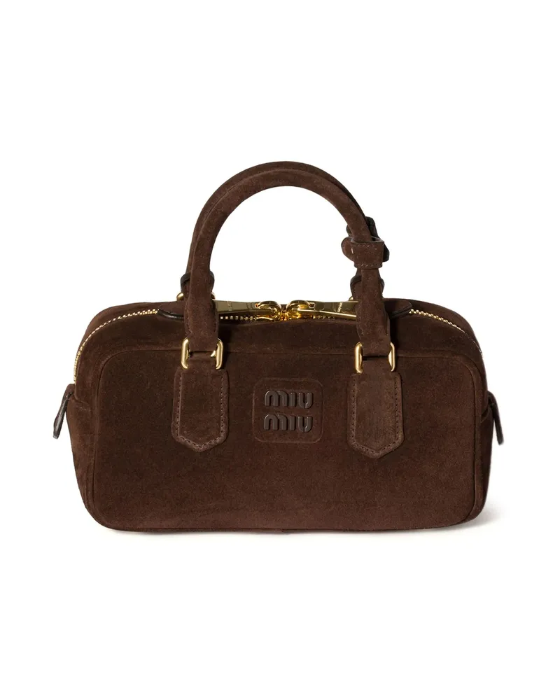 Miu Miu Arcadie Padded Tote Bag Brown