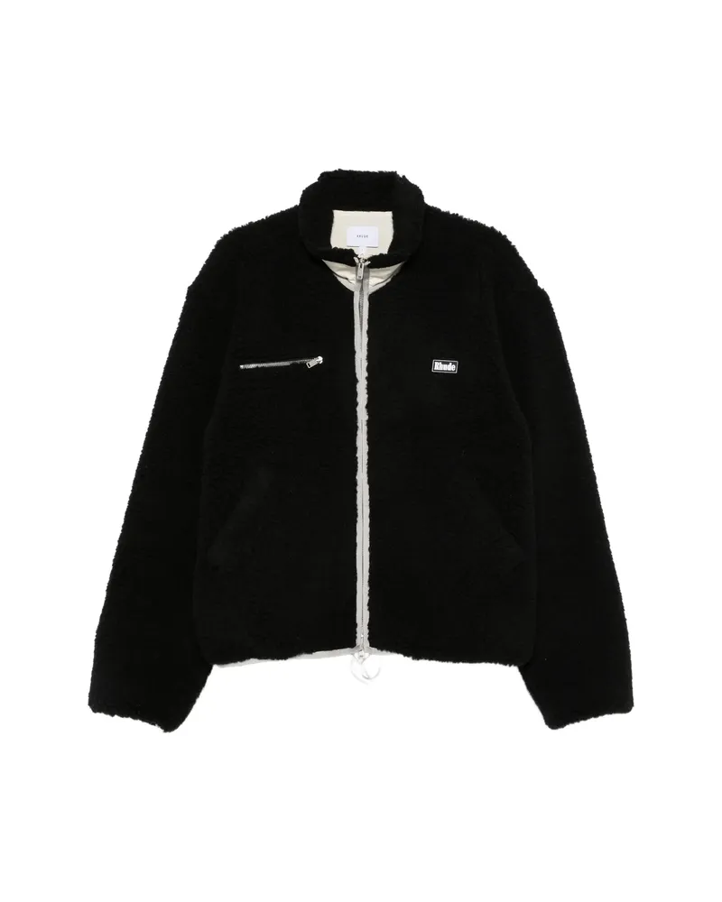 RHUDE Logo-patch Fleece Jacket Black