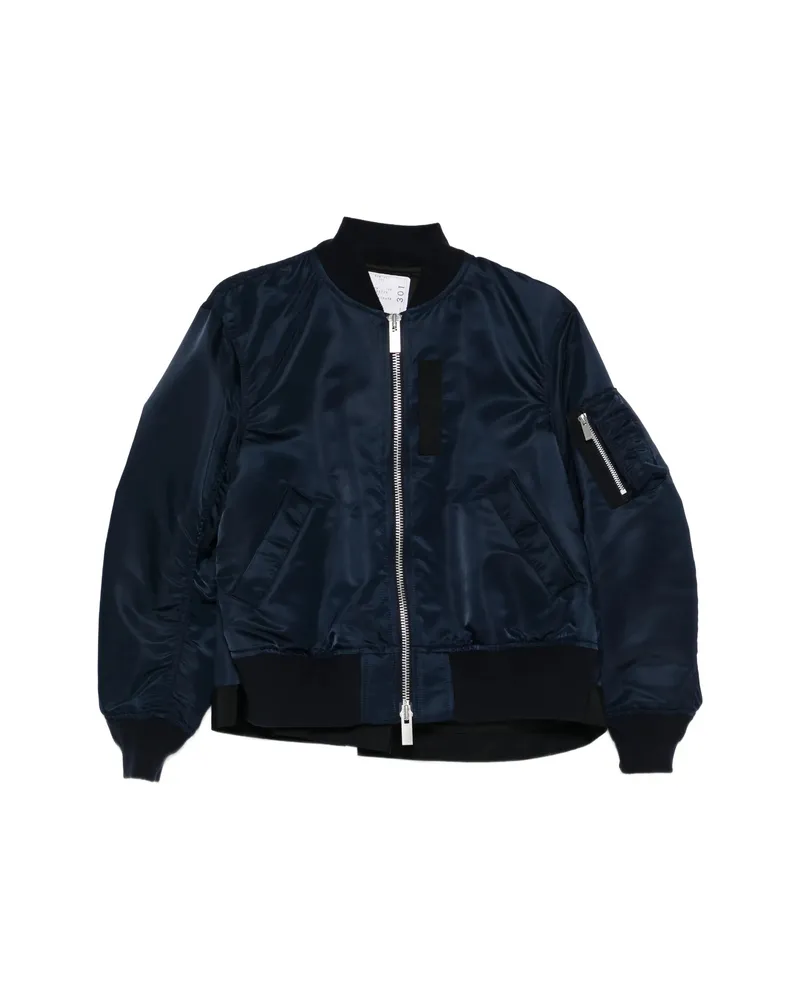 Sacai Zipped Bomber Jacket Blue