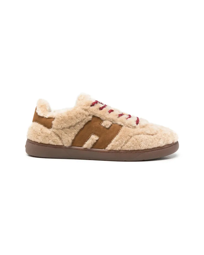 Hogan Shearling H-logo Sneakers Neutrals