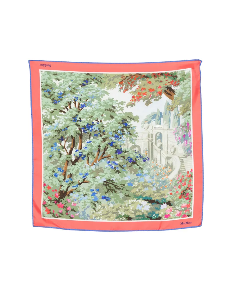 Max Mara Floral-print Scarf Green