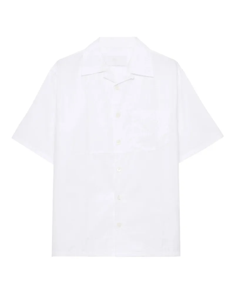 Prada Logo-patch Bowling Shirt White