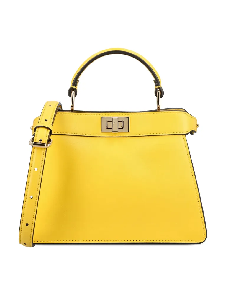 Fendi Small Peekaboo ISeeU Tote Bag Yellow